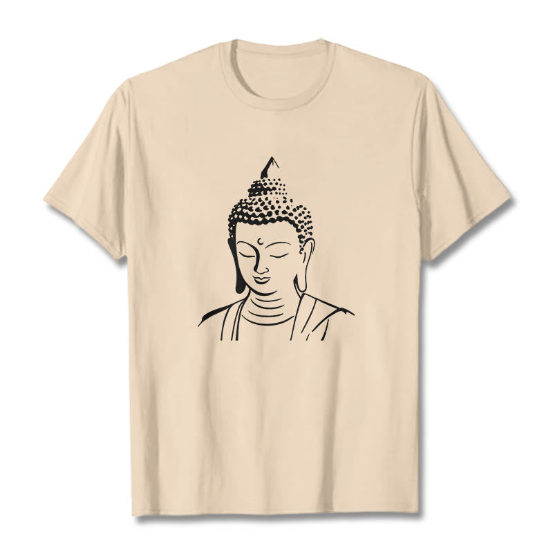 Buddha Stones仏頭柄 コットンTシャツ - ビスク - 2XL - image 7