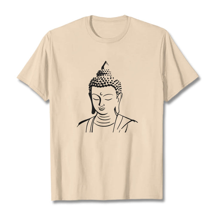 Buddha Stones仏頭柄 コットンTシャツ - ビスク - 2XL - image 6