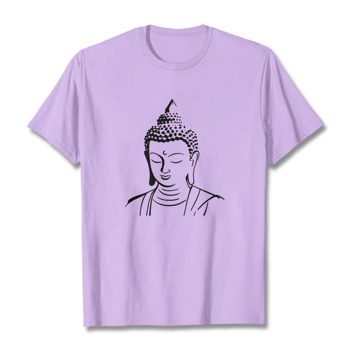 Buddha Stones仏頭柄 コットンTシャツ - 梅 - 2XL - image 8