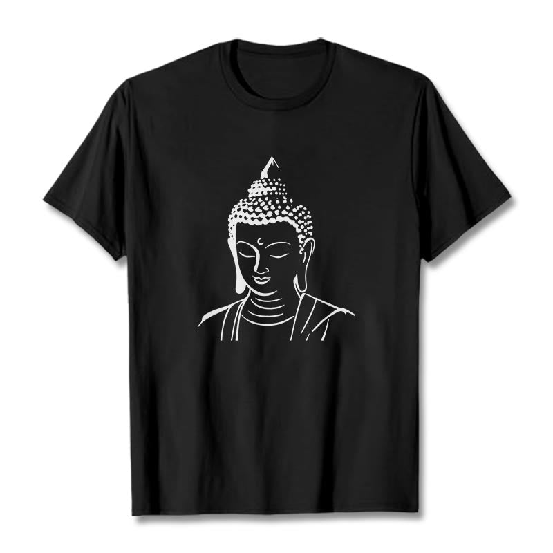 Buddha Stones仏頭柄 コットンTシャツ - 黒 - 2XL - image 11