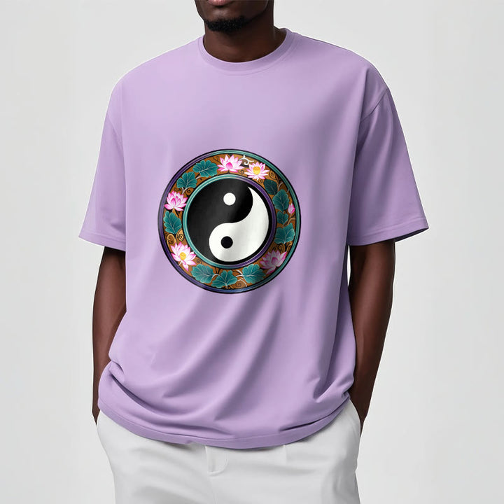 Buddha Stones、陰陽、蓮の葉のコットンTシャツ - image 20