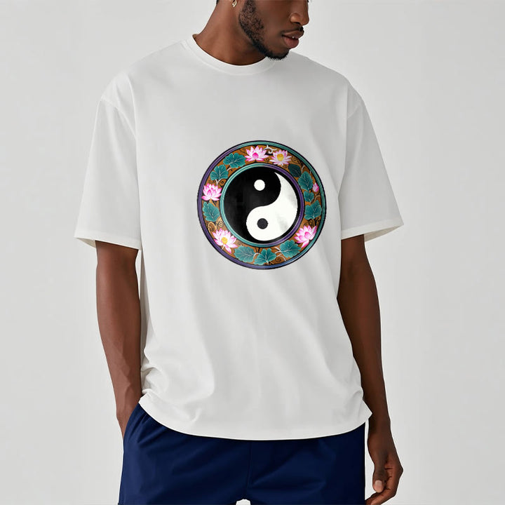 Buddha Stones、陰陽、蓮の葉のコットンTシャツ - image 11
