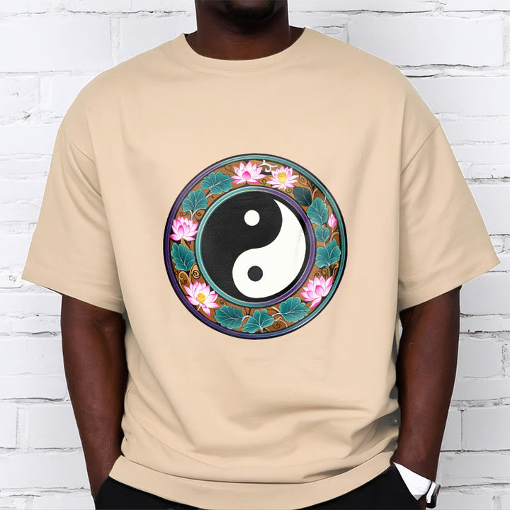 Buddha Stones、陰陽、蓮の葉のコットンTシャツ - image 16