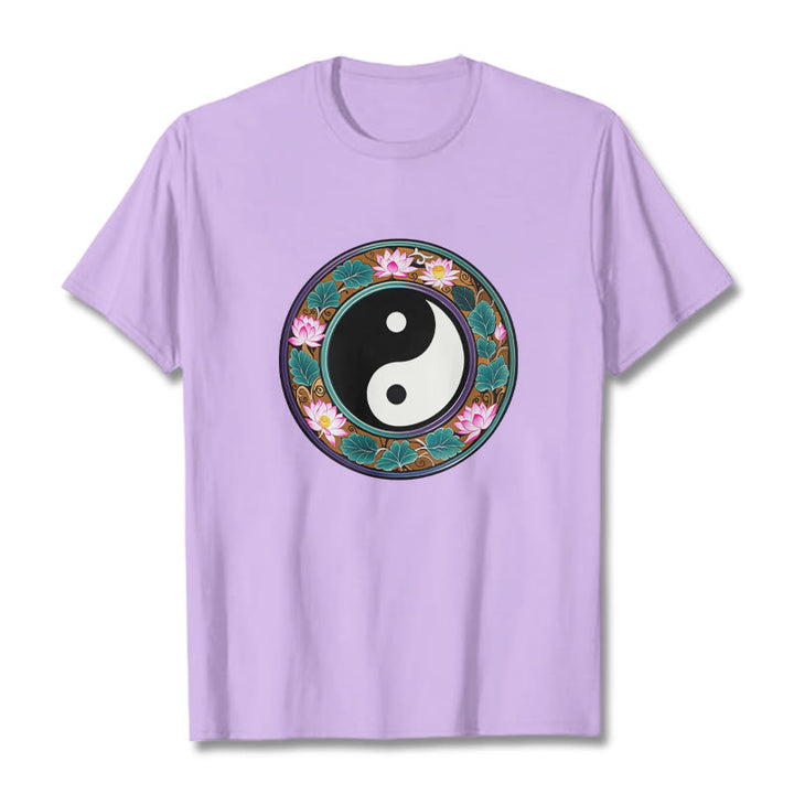 Buddha Stones、陰陽、蓮の葉のコットンTシャツ - 梅 - 2XL - image 19