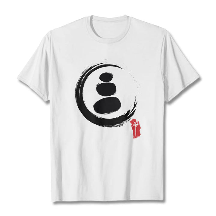 Buddha Stones禅サークル コットンTシャツ - 白 - 2XL - image 9