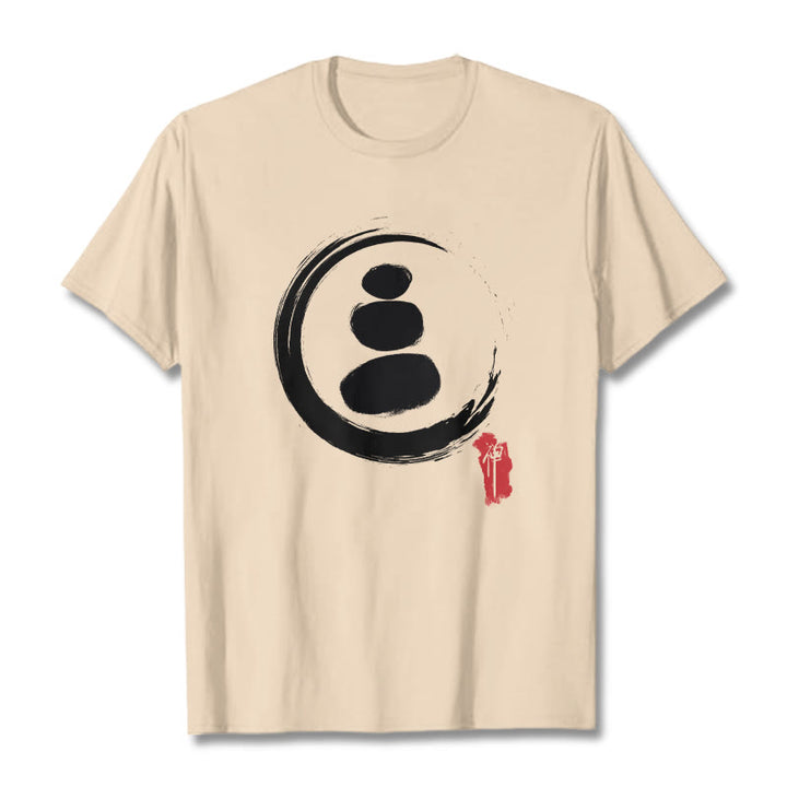 Buddha Stones禅サークル コットンTシャツ - ビスク - 2XL - image 6