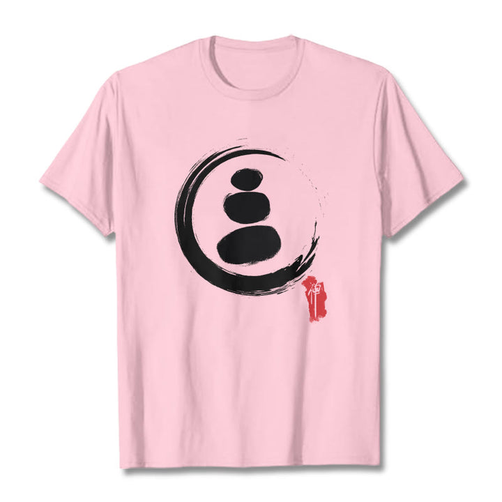 Buddha Stones禅サークル コットンTシャツ - ライトピンク - 2XL - image 13