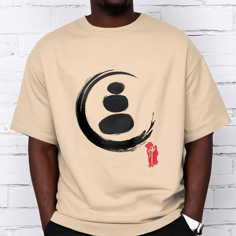 Buddha Stones禅サークル コットンTシャツ - image 6