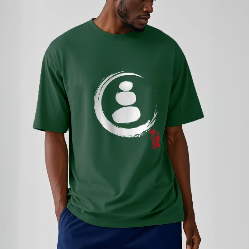 Buddha Stones禅サークル コットンTシャツ - image 8