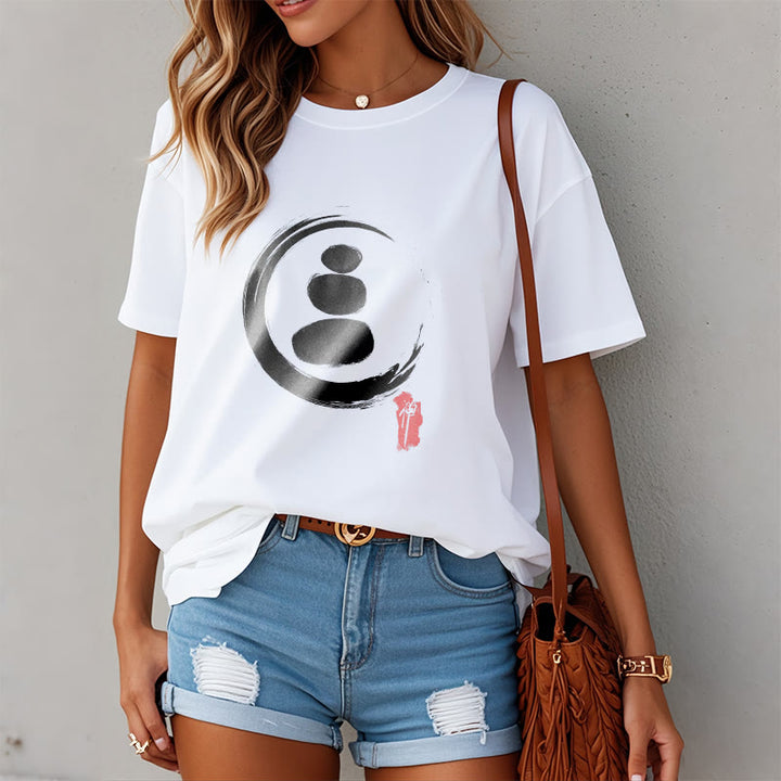 Buddha Stones禅サークル コットンTシャツ - image 11