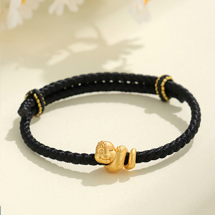 Buddha Stonesハンドメイド 999 スターリングシルバー 蛇年 赤い糸 幸運の編み込みブレスレット