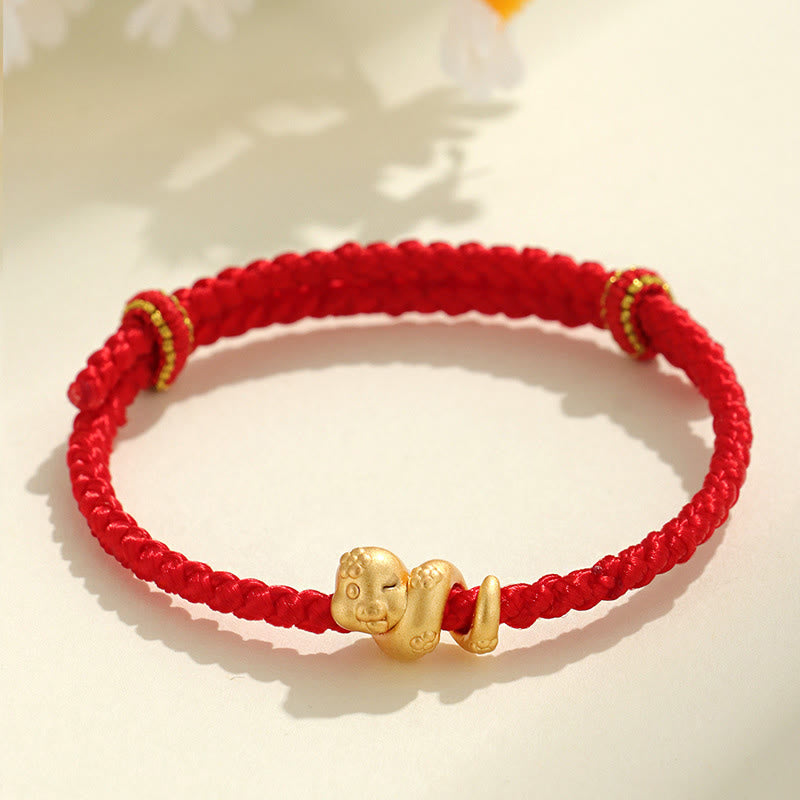Buddha Stonesハンドメイド 999 スターリングシルバー 蛇年 赤い糸 幸運の編み込みブレスレット