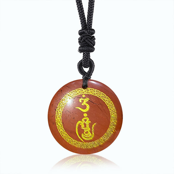 Buddha Stones卍模様 金剛杵 守護マントラ 天然各種水晶 黒曜石 浄化ネックレスペンダント