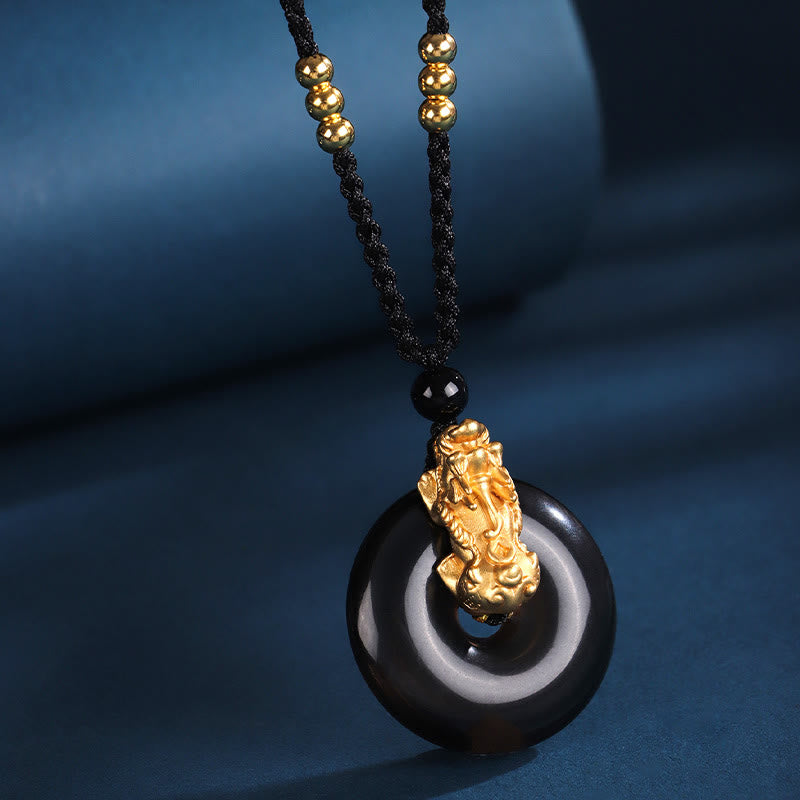 Buddha Stonesブラックオニキス ホワイトアゲート ピース平和のお守りチャーム999スターリングシルバー ゴールド 貔貅幸運繁栄ネックレス ペンダント - image 3