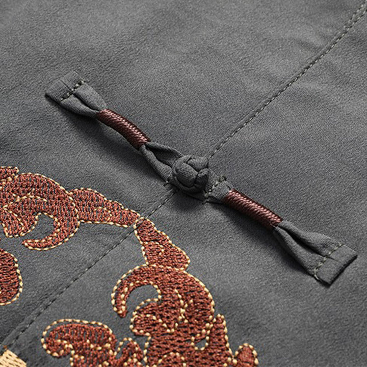 Buddha Stones中国の旧正月 刺繍 フータンスーツ 漢服 長袖 トップス パンツ 衣類 メンズセット - image 7