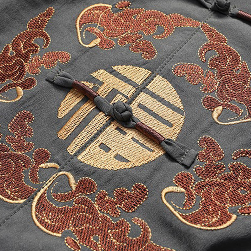 Buddha Stones中国の旧正月 刺繍 フータンスーツ 漢服 長袖 トップス パンツ 衣類 メンズセット - image 8