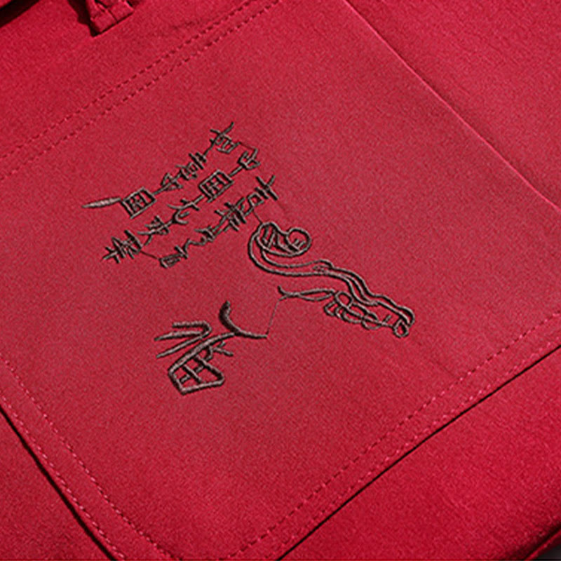 Buddha Stones中国の旧正月 刺繍 唐装 漢服 伝統制服 長袖 トップス パンツ 衣類 メンズセット
