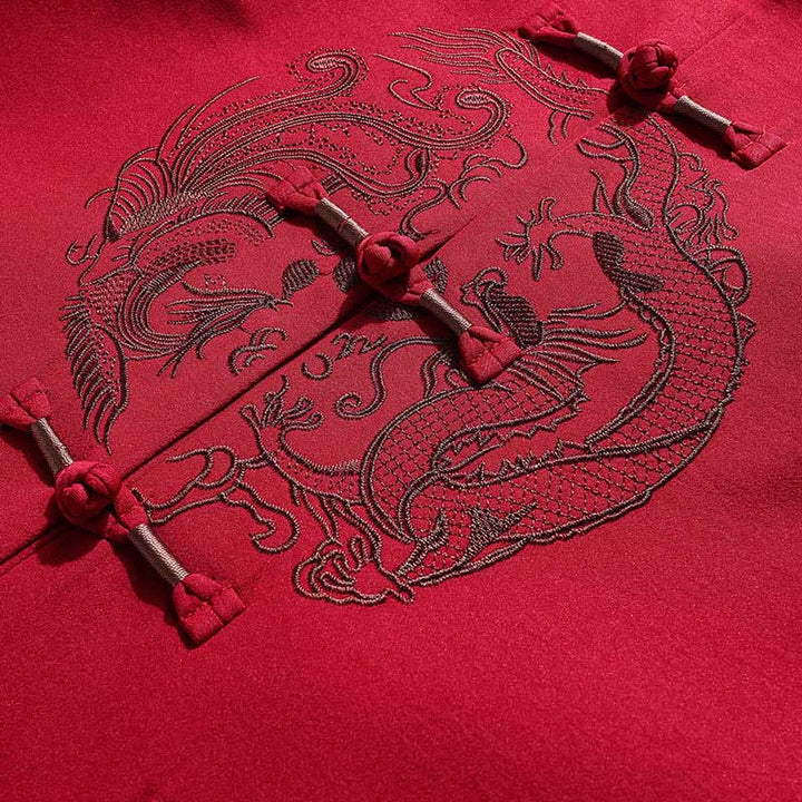 Buddha Stones中国の旧正月 刺繍 唐装 漢服 伝統制服 長袖 トップス パンツ 衣類 メンズセット