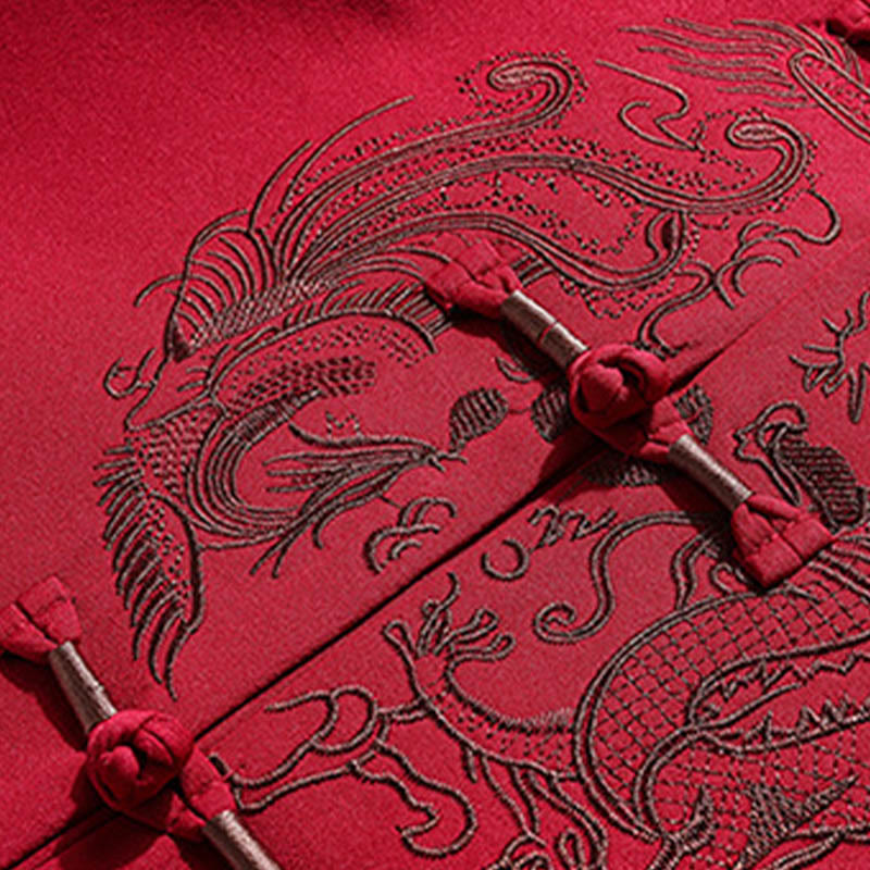 Buddha Stones中国の旧正月 刺繍 唐装 漢服 伝統制服 長袖 トップス パンツ 衣類 メンズセット