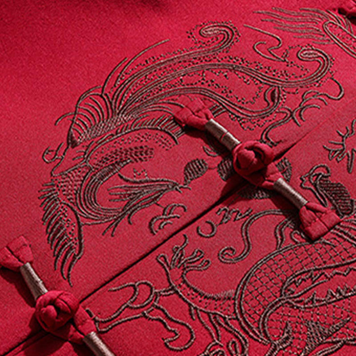 Buddha Stones中国の旧正月 刺繍 唐装 漢服 伝統制服 長袖 トップス パンツ 衣類 メンズセット