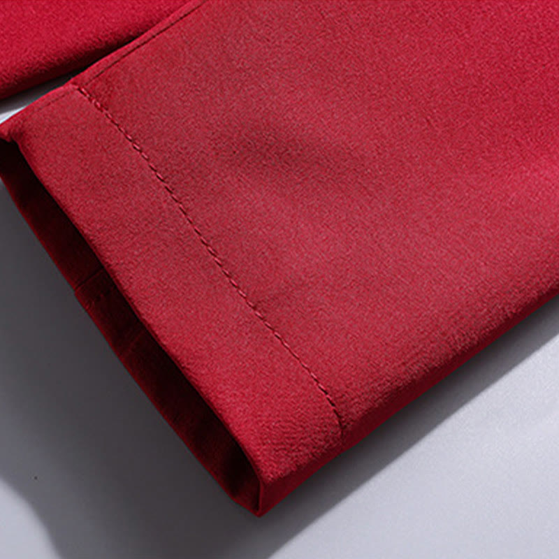 Buddha Stones中国の旧正月 刺繍 唐装 漢服 伝統制服 長袖 トップス パンツ 衣類 メンズセット - image 15