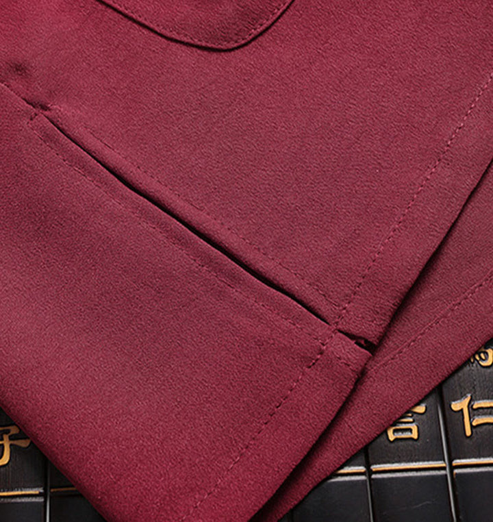 Buddha Stones中国の旧正月 刺繍 龍 カエルボタン 唐装 漢服 長袖 トップス パンツ 衣類 メンズ セット - image 6