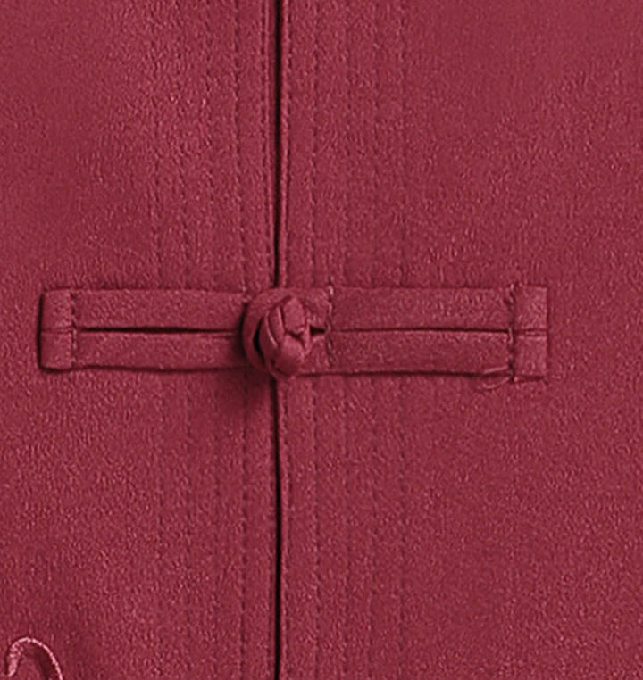 Buddha Stones中国の旧正月 刺繍 龍 カエルボタン 唐装 漢服 長袖 トップス パンツ 衣類 メンズ セット - image 4