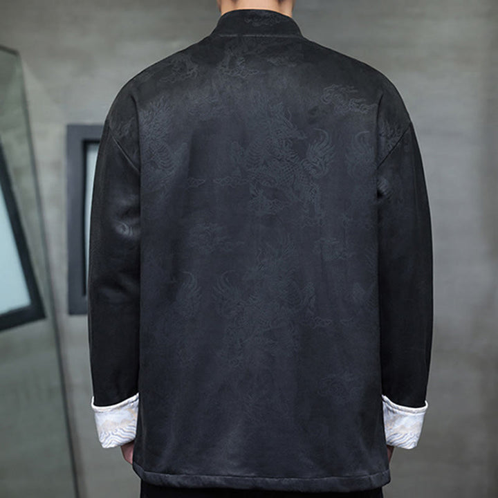 Buddha Stones、中国の旧正月、麒麟柄、カエルボタン、唐装、メンズジャケット、ポケット付きシャツ - image 17