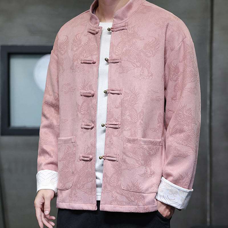 Buddha Stones、中国の旧正月、麒麟柄、カエルボタン、唐装、メンズジャケット、ポケット付きシャツ - image 35