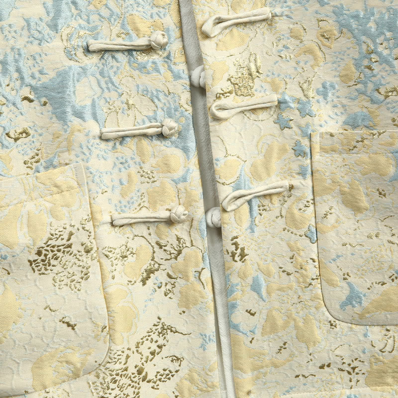 Buddha Stones中国新年 ジャカード刺繍 カエルボタン 唐装 メンズ ジャケット シャツ ポケット付き - image 3