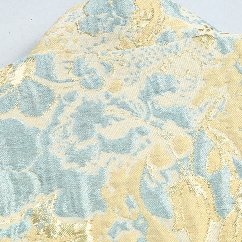 Buddha Stones中国新年 ジャカード刺繍 カエルボタン 唐装 メンズ ジャケット シャツ ポケット付き