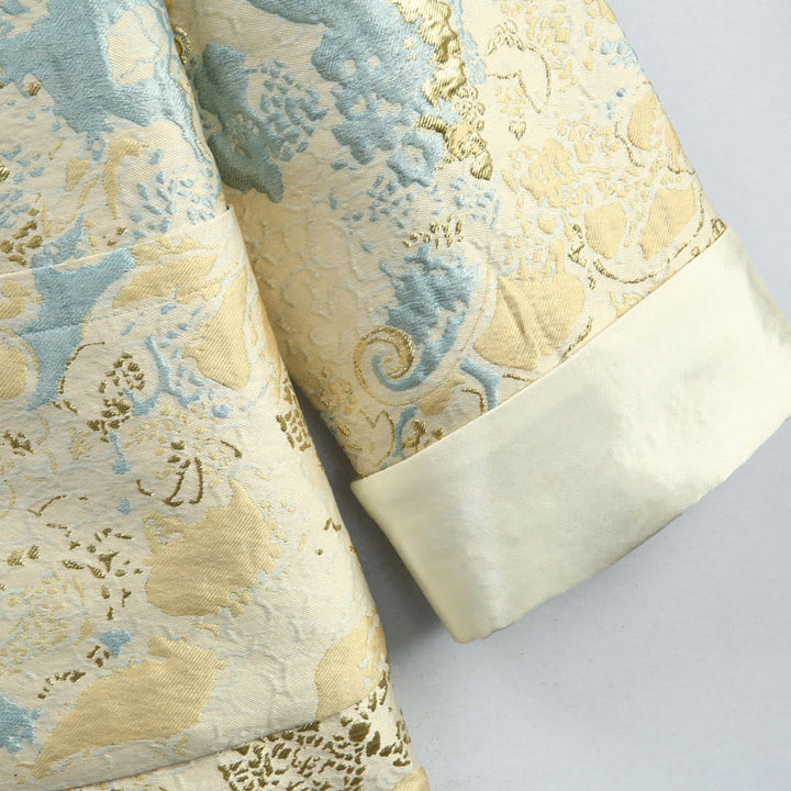 Buddha Stones中国新年 ジャカード刺繍 カエルボタン 唐装 メンズ ジャケット シャツ ポケット付き - image 8