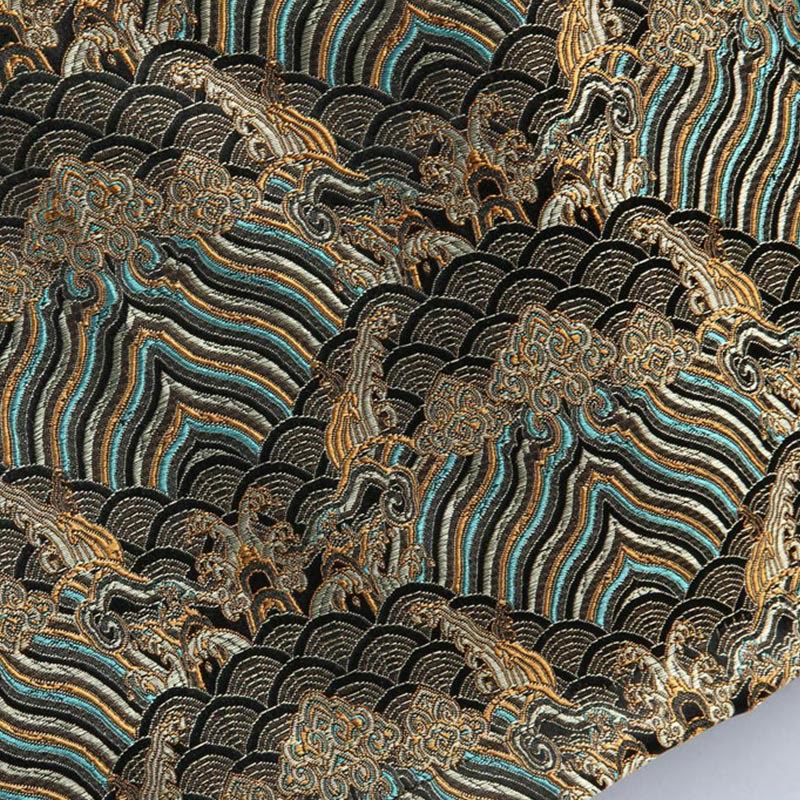Buddha Stones中国新年 ジャカード ダマスク 海水柄 カエルボタン 唐装 メンズ ジャケット シャツ ポケット付き