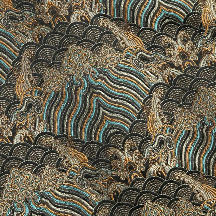 Buddha Stones中国新年 ジャカード ダマスク 海水柄 カエルボタン 唐装 メンズ ジャケット シャツ ポケット付き