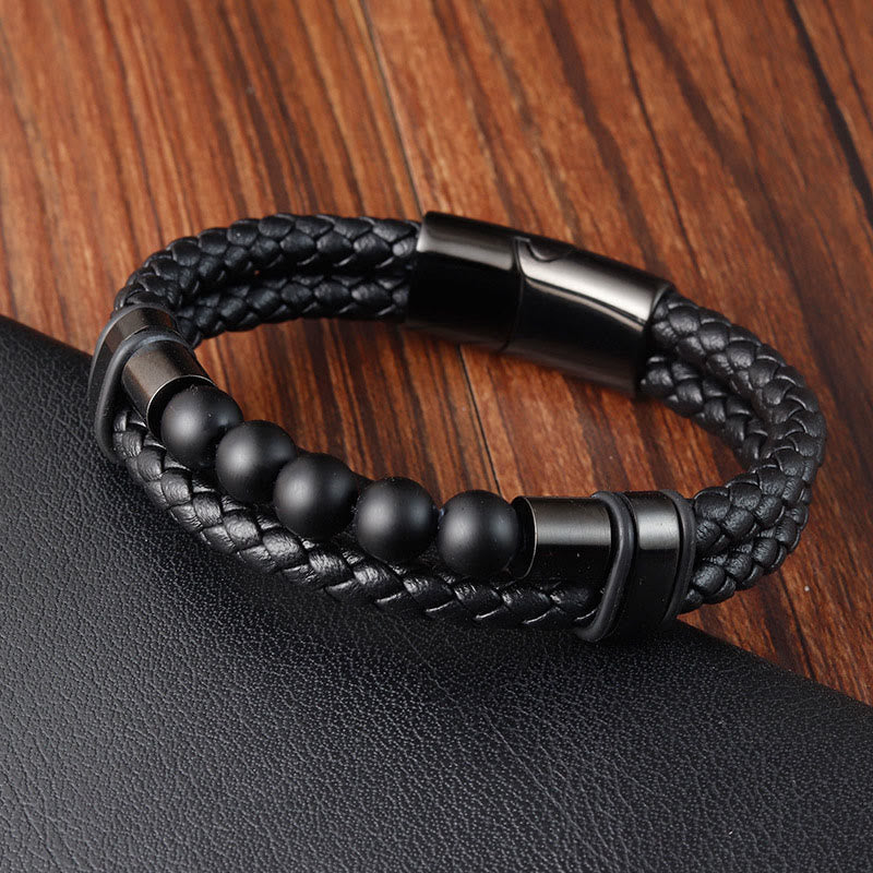 Buddha Stones溶岩フロストストーン ヒーリングレザー マグネットバックルブレスレット - フロステッドストーン（手首周り：18～20cm） - image 9