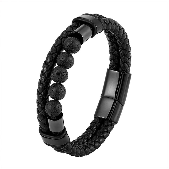 Buddha Stones溶岩フロストストーン ヒーリングレザー マグネットバックルブレスレット - image 5