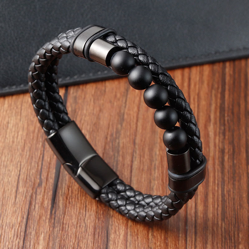 Buddha Stones溶岩フロストストーン ヒーリングレザー マグネットバックルブレスレット - image 10