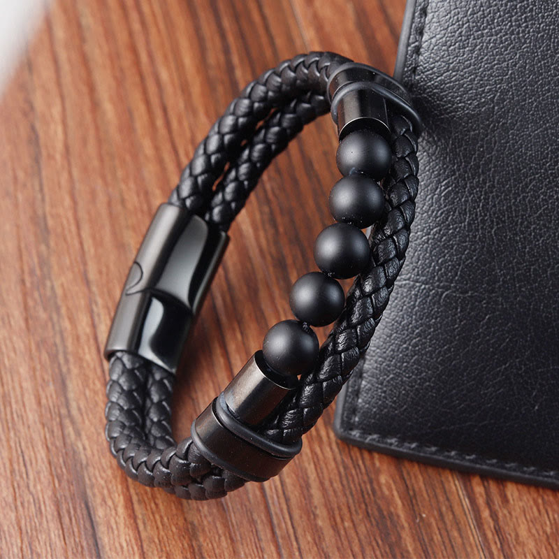 Buddha Stones溶岩フロストストーン ヒーリングレザー マグネットバックルブレスレット - image 11