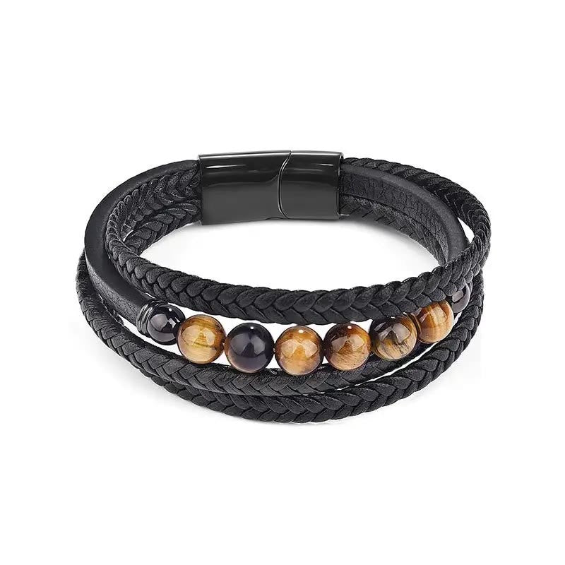 Buddha Stonesタイガーアイ 石 守護 レザーブレスレット - image 11