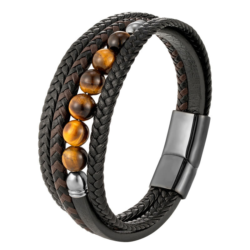 Buddha Stonesタイガーアイ 石 守護 レザーブレスレット - image 10