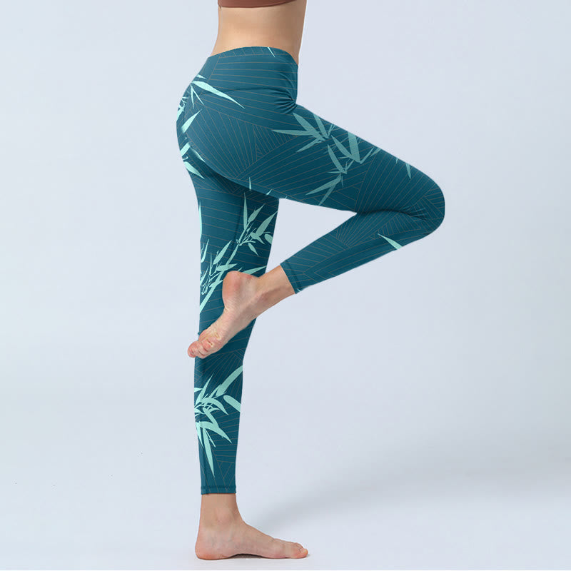 Buddha Stonesラッシュターコイズ バンブーパンダ柄 ジムレギンス レディース ヨガパンツ - image 4
