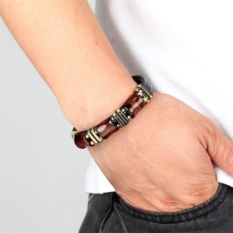 Buddha Stonesタイガーアイ 三竹石 守護パワー レザーブレスレット - image 11