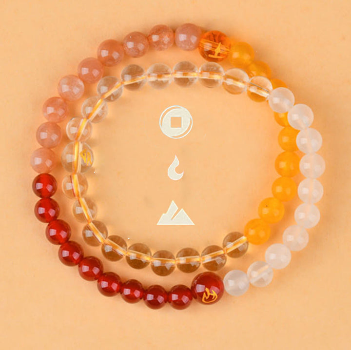Buddha Stones ストロベリークォーツ 水晶 瑪瑙 開運 知恵 癒し パワーストーン ブレスレット