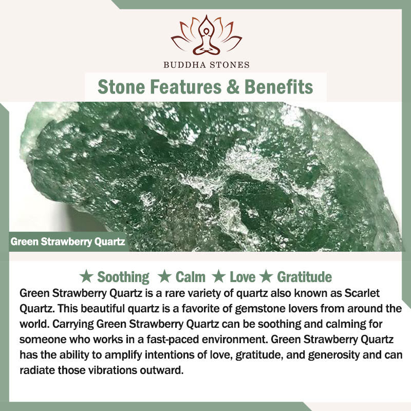 Buddha Stones ストロベリークォーツ 水晶 瑪瑙 開運 知恵 癒し パワーストーン ブレスレット