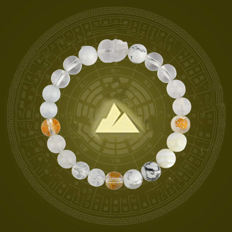 Buddha Stones ヒキュウ 水晶 瑪瑙 金運 財運 風水 パワーストーン ブレスレット