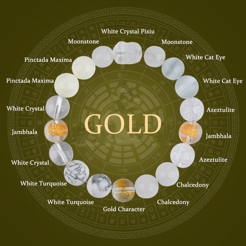 Buddha Stones ヒキュウ 水晶 瑪瑙 金運 財運 風水 パワーストーン ブレスレット - ゴールド（手首周り：14～16cm） - 12mm - image 2