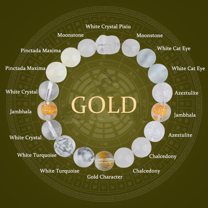 Buddha Stones ヒキュウ 水晶 瑪瑙 金運 財運 風水 パワーストーン ブレスレット - ゴールド（手首周り：14～16cm） - 12mm - image 2