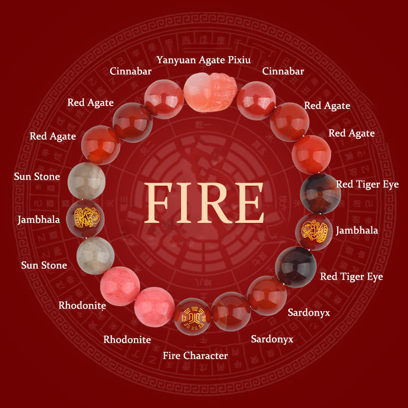 Buddha Stones ヒキュウ 水晶 瑪瑙 金運 財運 風水 パワーストーン ブレスレット - ファイア（手首周り：14～16cm） - 12mm - image 21