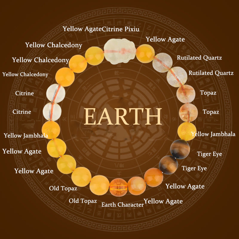 Buddha Stones ヒキュウ 水晶 瑪瑙 金運 財運 風水 パワーストーン ブレスレット - アース（手首周り：14～16cm） - 8mm - image 25
