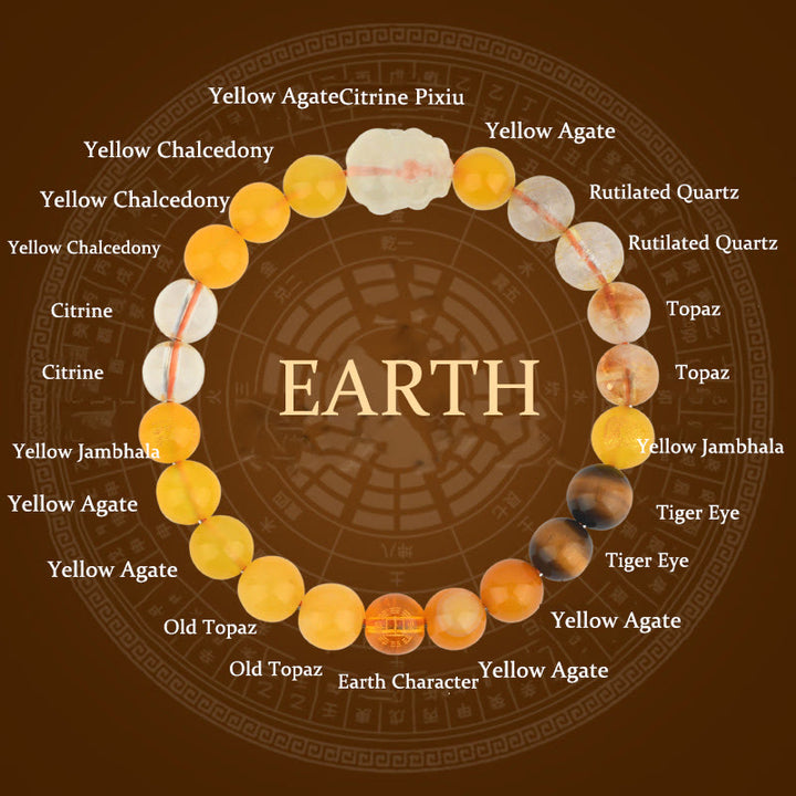Buddha Stones ヒキュウ 水晶 瑪瑙 金運 財運 風水 パワーストーン ブレスレット - アース（手首周り：14～16cm） - 8mm - image 25